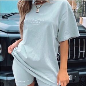 SALE rare white fox sage green biker shorts